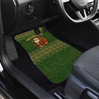 Romania Christmas Car Mats with Map Tricolor Flag Golden Eagle and Santa Motif - Wonder Print Shop