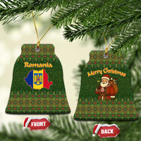 Romania Christmas Ceramic Ornament with Map Tricolor Flag Golden Eagle and Santa Motif - Wonder Print Shop