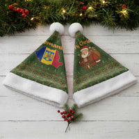 Romania Christmas Santa Hat with Map Tricolor Flag Golden Eagle and Santa Motif - Wonder Print Shop