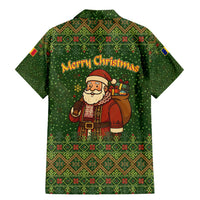 Romania Christmas Family Matching Mermaid Dress and Hawaiian Shirt with Map Tricolor Flag Golden Eagle and Santa Motif - Wonder Print Shop