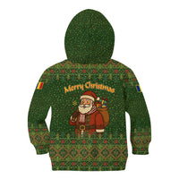 Romania Christmas Kid Hoodie with Map Tricolor Flag Golden Eagle and Santa Motif - Wonder Print Shop