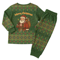 Romania Christmas Pajama Set with Map Tricolor Flag Golden Eagle and Santa Motif - Wonder Print Shop