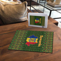 Romania Christmas Puzzle with Map Tricolor Flag Golden Eagle and Santa Motif - Wonder Print Shop