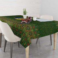 Romania Christmas Tablecloth with Map Tricolor Flag Golden Eagle and Santa Motif - Wonder Print Shop