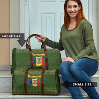Romania Christmas Travel Bag with Map Tricolor Flag Golden Eagle and Santa Motif - Wonder Print Shop