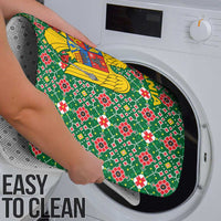 Romania Christmas Bathroom Set with Green and Red Pattern Golden Eagle and Santa Motif - Wonder Print Shop