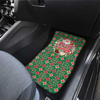 Romania Christmas Car Mats with Green and Red Pattern Golden Eagle and Santa Motif - Wonder Print Shop