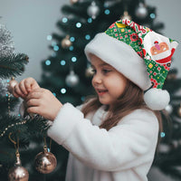 Romania Christmas Santa Hat with Green and Red Pattern Golden Eagle and Santa Motif - Wonder Print Shop