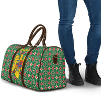 Romania Christmas Travel Bag with Green and Red Pattern Golden Eagle and Santa Motif - Wonder Print Shop