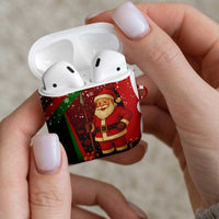 Kenya Christmas AirPods Case with Santa Claus Spear and Red Green Harambee Crest - Wonder Print Shop