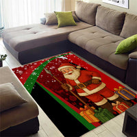 Kenya Christmas Area Rug with Santa Claus Spear and Red Green Harambee Crest - Wonder Print Shop