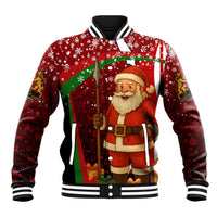 Kenya Christmas Baseball Jacket with Santa Claus Spear and Red Green Harambee Crest - Wonder Print Shop