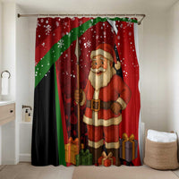 Kenya Christmas Bathroom Set with Santa Claus Spear and Red Green Harambee Crest - Wonder Print Shop