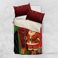 Kenya Christmas Bedding Set with Santa Claus Spear and Red Green Harambee Crest - Wonder Print Shop