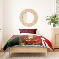 Kenya Christmas Bedding Set with Santa Claus Spear and Red Green Harambee Crest - Wonder Print Shop