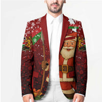 Kenya Christmas Blazer with Santa Claus Spear and Red Green Harambee Crest - Wonder Print Shop