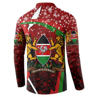 Kenya Christmas Button Sweatshirt with Santa Claus Spear and Red Green Harambee Crest - Wonder Print Shop