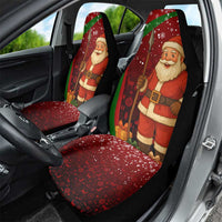 Kenya Christmas Car Seat Cover with Santa Claus Spear and Red Green Harambee Crest - Wonder Print Shop