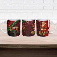Kenya Christmas Ceramic Mug with Santa Claus Spear and Red Green Harambee Crest - Wonder Print Shop