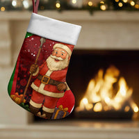 Kenya Christmas Stocking with Santa Claus Spear and Red Green Harambee Crest - Wonder Print Shop