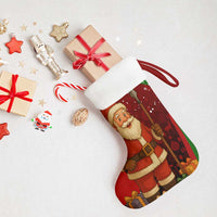 Kenya Christmas Stocking with Santa Claus Spear and Red Green Harambee Crest - Wonder Print Shop