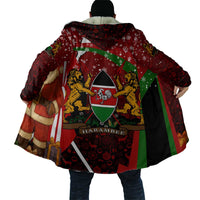 Kenya Christmas Cloak with Santa Claus Spear and Red Green Harambee Crest - Wonder Print Shop