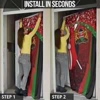 Kenya Christmas Door Cover with Santa Claus Spear and Red Green Harambee Crest - Wonder Print Shop