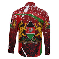 Kenya Christmas Family Matching Puletasi and Hawaiian Shirt with Santa Claus Spear and Red Green Harambee Crest - Wonder Print Shop