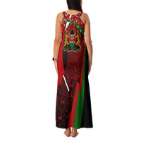 Kenya Christmas Family Matching Tank Maxi Dress and Hawaiian Shirt with Santa Claus Spear and Red Green Harambee Crest - Wonder Print Shop