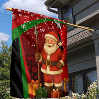 Kenya Christmas Garden Flag with Santa Claus Spear and Red Green Harambee Crest - Wonder Print Shop