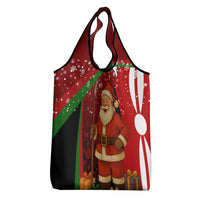 Kenya Christmas Grocery Bag with Santa Claus Spear and Red Green Harambee Crest - Wonder Print Shop
