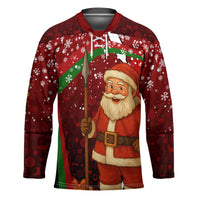 Kenya Christmas Hockey Jersey with Santa Claus Spear and Red Green Harambee Crest - Wonder Print Shop