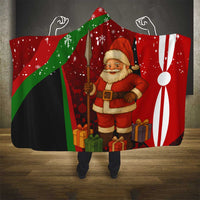 Kenya Christmas Hooded Blanket with Santa Claus Spear and Red Green Harambee Crest - Wonder Print Shop