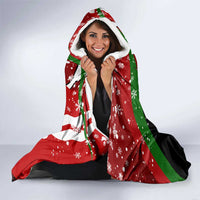 Kenya Christmas Hooded Blanket with Santa Claus Spear and Red Green Harambee Crest - Wonder Print Shop
