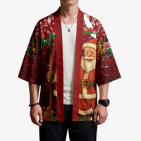 Kenya Christmas Kimono with Santa Claus Spear and Red Green Harambee Crest - Wonder Print Shop