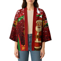 Kenya Christmas Kimono with Santa Claus Spear and Red Green Harambee Crest - Wonder Print Shop