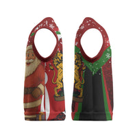 Kenya Christmas Knitted V-Neck Vest with Santa Claus Spear and Red Green Harambee Crest - Wonder Print Shop