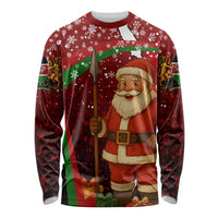 Kenya Christmas Long Sleeve Shirt with Santa Claus Spear and Red Green Harambee Crest - Wonder Print Shop