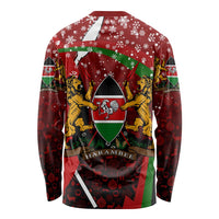 Kenya Christmas Long Sleeve Shirt with Santa Claus Spear and Red Green Harambee Crest - Wonder Print Shop