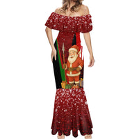 Kenya Christmas Mermaid Dress with Santa Claus Spear and Red Green Harambee Crest - Wonder Print Shop