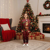 Kenya Christmas Pajama Set with Santa Claus Spear and Red Green Harambee Crest - Wonder Print Shop