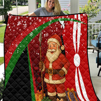 Kenya Christmas Quilt with Santa Claus Spear and Red Green Harambee Crest - Wonder Print Shop