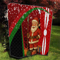 Kenya Christmas Quilt with Santa Claus Spear and Red Green Harambee Crest - Wonder Print Shop