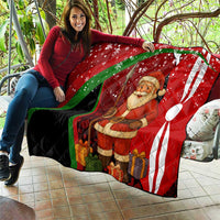 Kenya Christmas Quilt with Santa Claus Spear and Red Green Harambee Crest - Wonder Print Shop