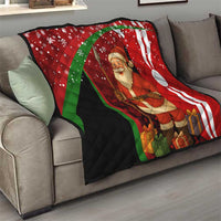 Kenya Christmas Quilt with Santa Claus Spear and Red Green Harambee Crest - Wonder Print Shop