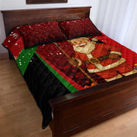 Kenya Christmas Quilt Bed Set with Santa Claus Spear and Red Green Harambee Crest - Wonder Print Shop