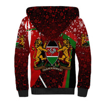 Kenya Christmas Sherpa Hoodie with Santa Claus Spear and Red Green Harambee Crest - Wonder Print Shop