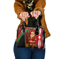 Kenya Christmas Shoulder Handbag with Santa Claus Spear and Red Green Harambee Crest - Wonder Print Shop