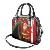 Kenya Christmas Shoulder Handbag with Santa Claus Spear and Red Green Harambee Crest - Wonder Print Shop