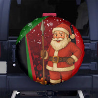 Kenya Christmas Spare Tire Cover with Santa Claus Spear and Red Green Harambee Crest - Wonder Print Shop